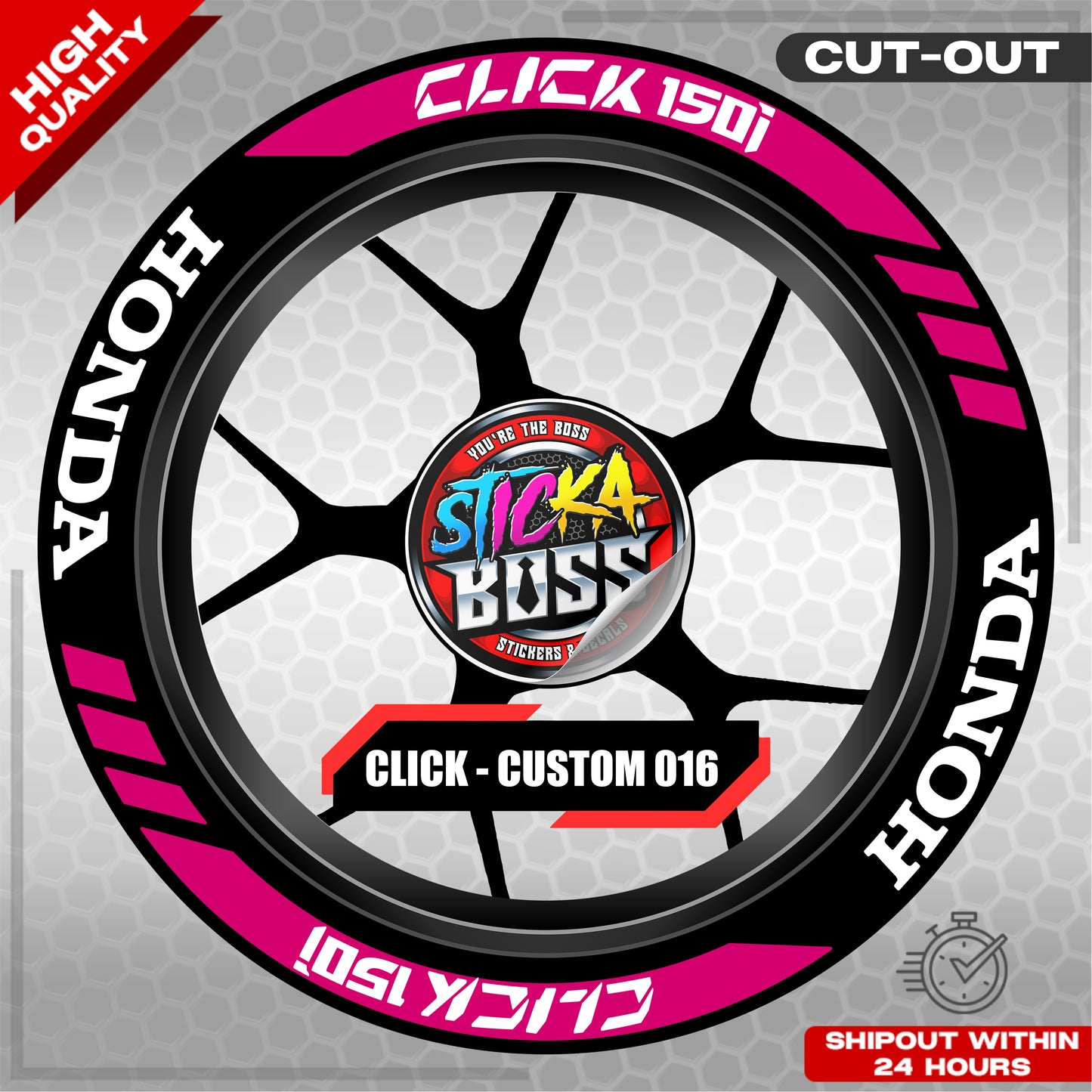 CLICK 150 MAG STICKER SET ( 2 MAGS ) - CUSTOM 016 | VINYL WATERPROOF CUT-OUT DECALS