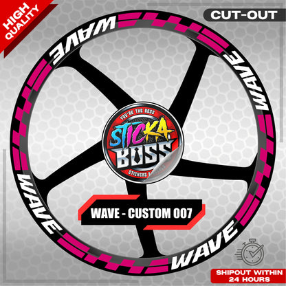 WAVE 110 / 125 MAG STICKER SET ( 2 MAGS ) - CUSTOM 007 | VINYL WATERPROOF CUT-OUT DECALS