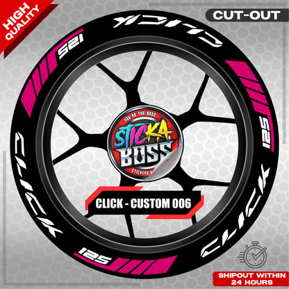 CLICK 125 MAG STICKER SET  ( 2 MAGS ) - CUSTOM 006 | VINYL WATERPROOF CUT-OUT DECALS