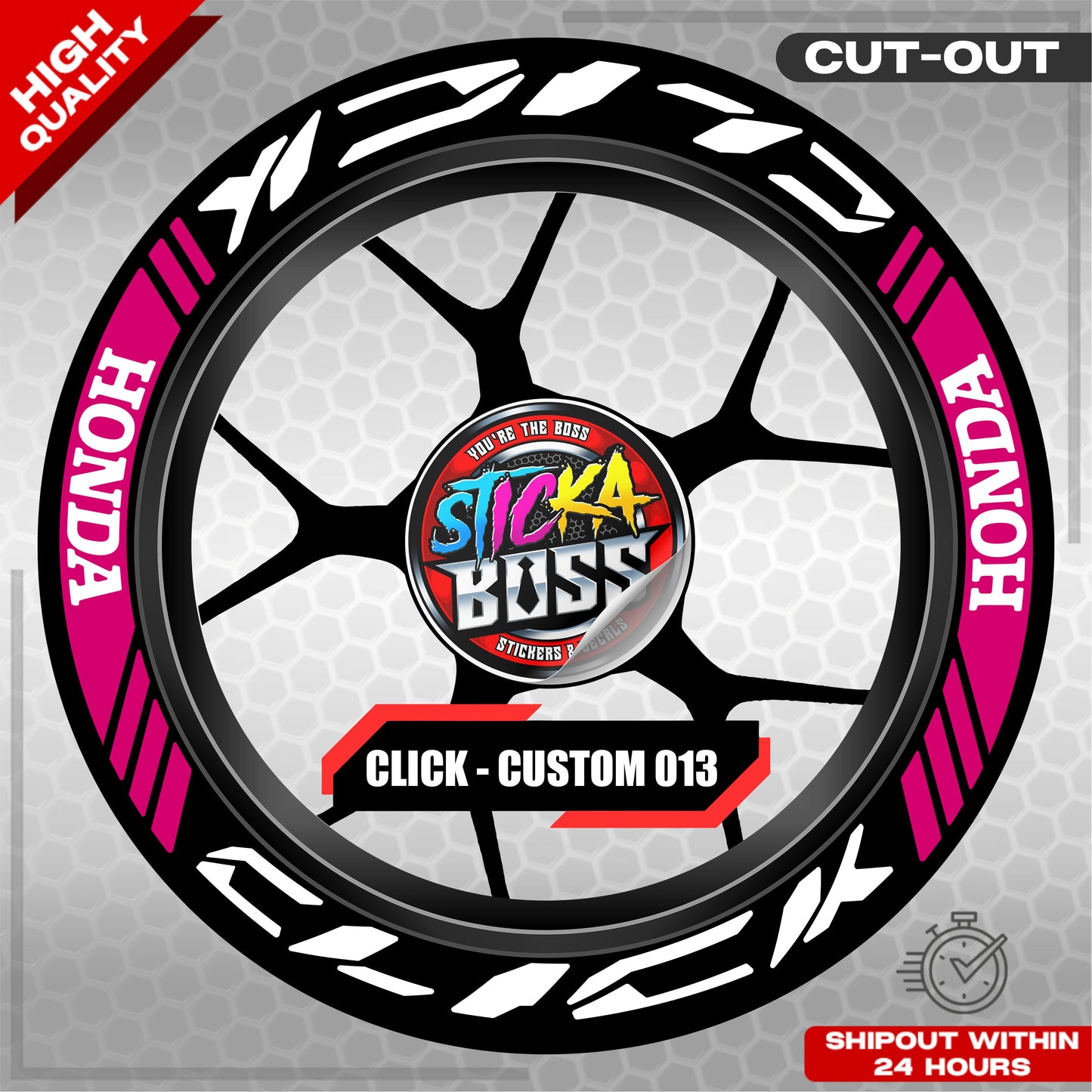 CLICK 125 / 150 / 160 MAG STICKER SET  ( 2 MAGS ) - CUSTOM 013 | VINYL WATERPROOF CUT-OUT DECALS