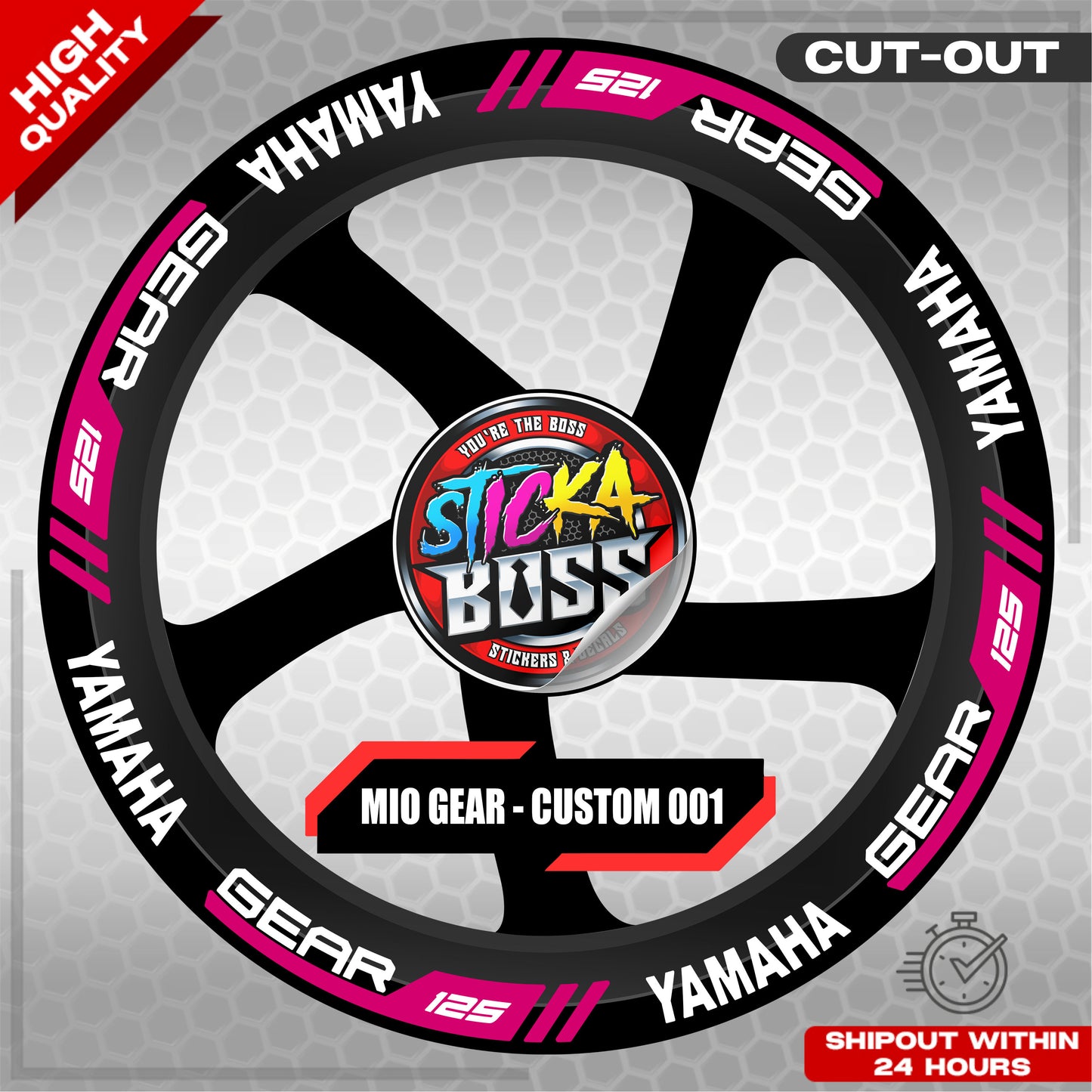 MIO GEAR MAG STICKER SET ( 2 MAGS ) - CUSTOM 001 | VINYL WATERPROOF CUT-OUT DECALS