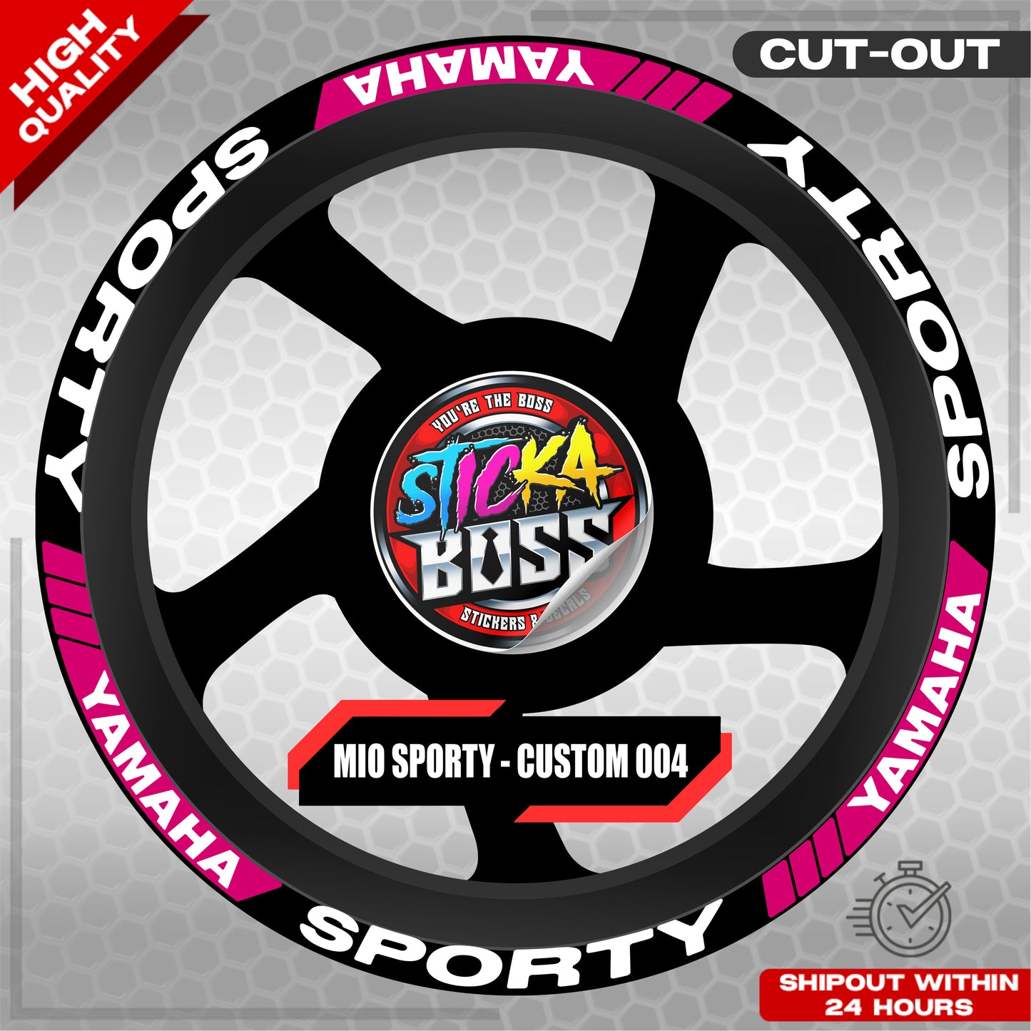 MIO SPORTY MAG STICKER SET ( 2 MAGS ) - CUSTOM 004 | VINYL WATERPROOF CUT-OUT DECALS