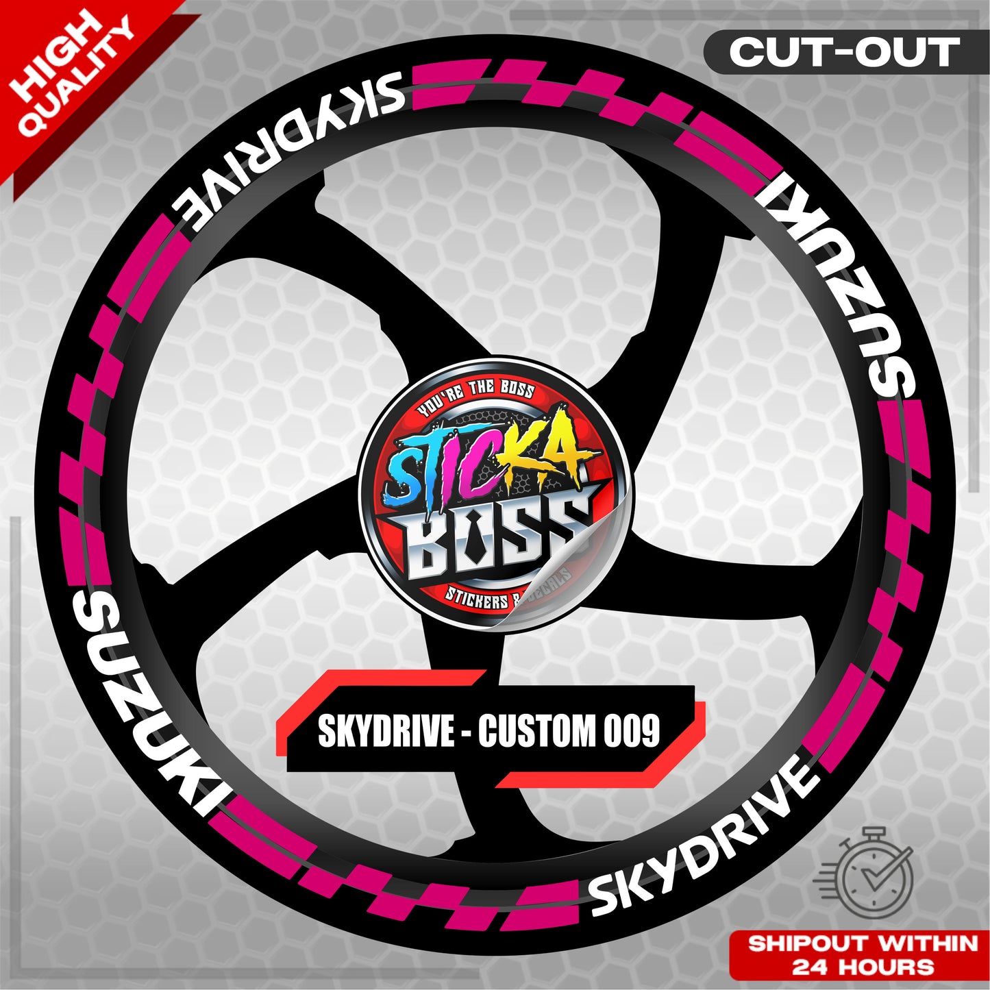 SKYDRIVE MAG STICKER SET ( 2 MAGS ) - CUSTOM 009 | VINYL WATERPROOF CUT-OUT DECALS