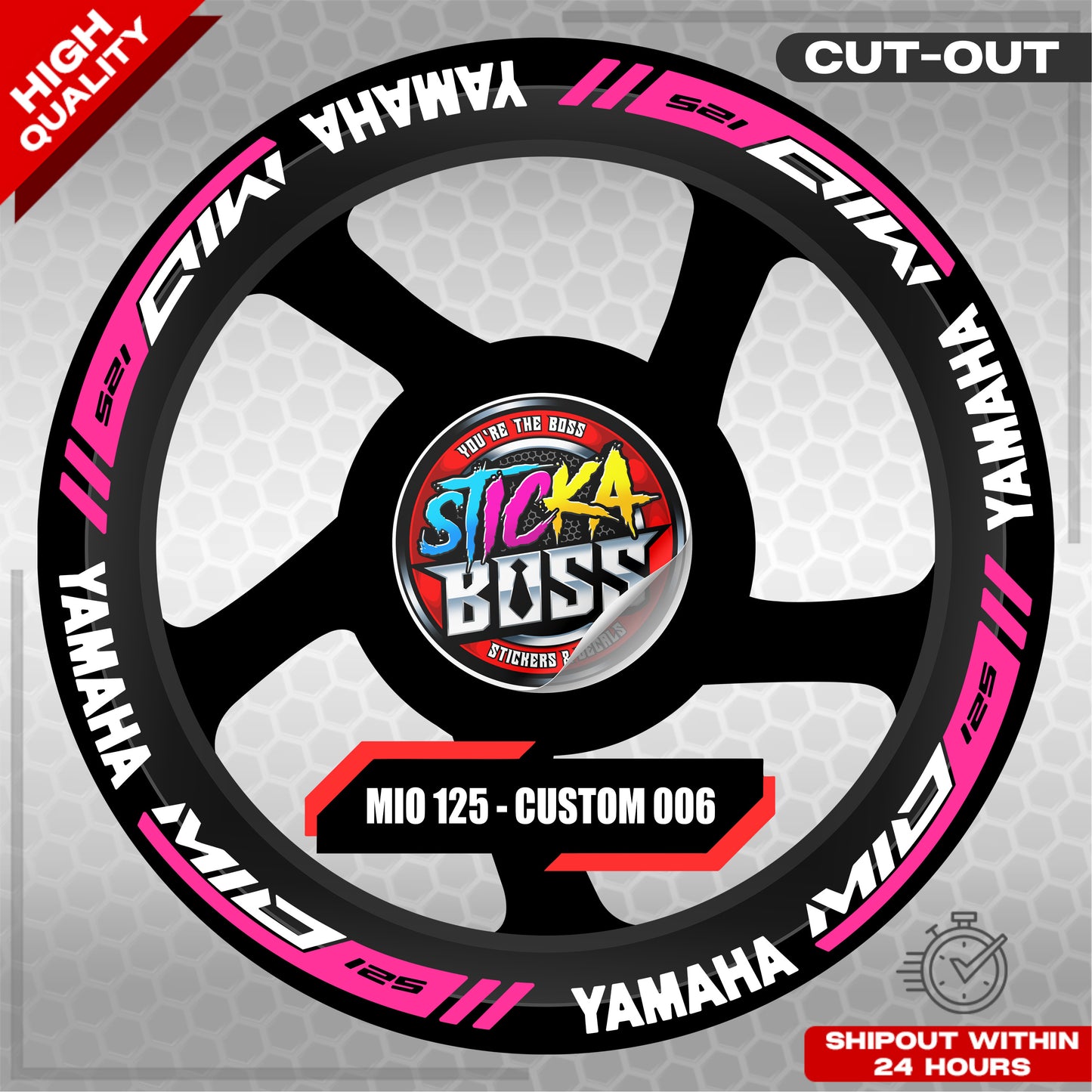 MIO 125  MAG STICKER SET  ( 2 MAGS ) - CUSTOM 006 | VINYL WATERPROOF CUT-OUT DECALS