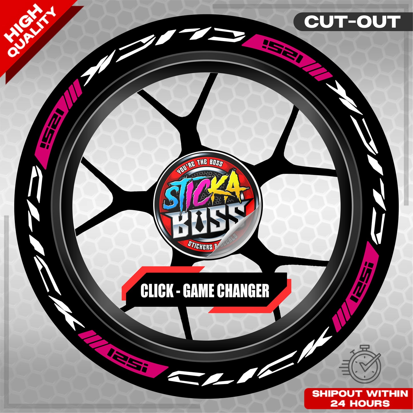 CLICK 125 MAG STICKER SET  ( 2 MAGS ) - GAME CHANGER | VINYL WATERPROOF CUT-OUT DECALS