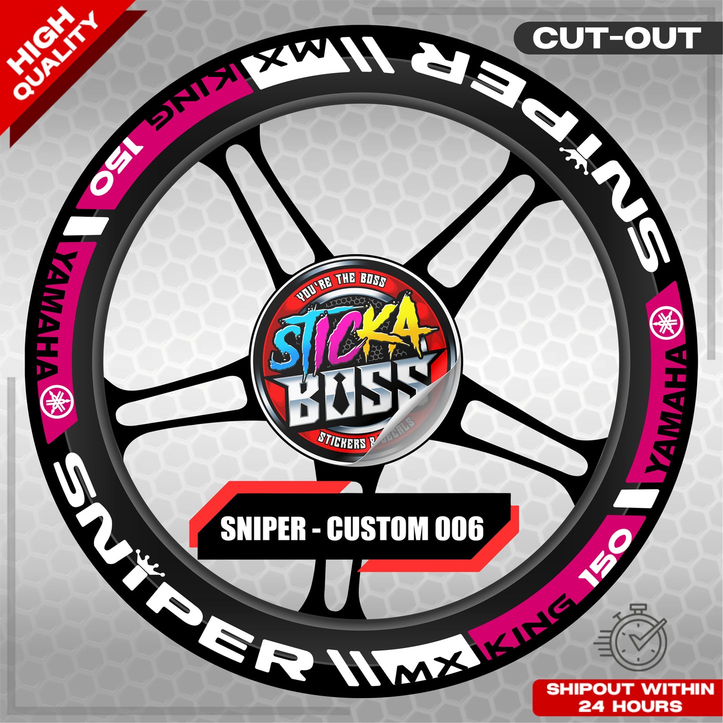 SNIPER 150 / 155 MAGS STICKER SET  ( 2 MAGS ) - CUSTOM 006 | VINYL WATERPROOF CUT-OUT DECALS