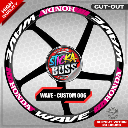 WAVE 110 / 125 MAG STICKER SET ( 2 MAGS ) - CUSTOM 006 | VINYL WATERPROOF CUT-OUT DECALS