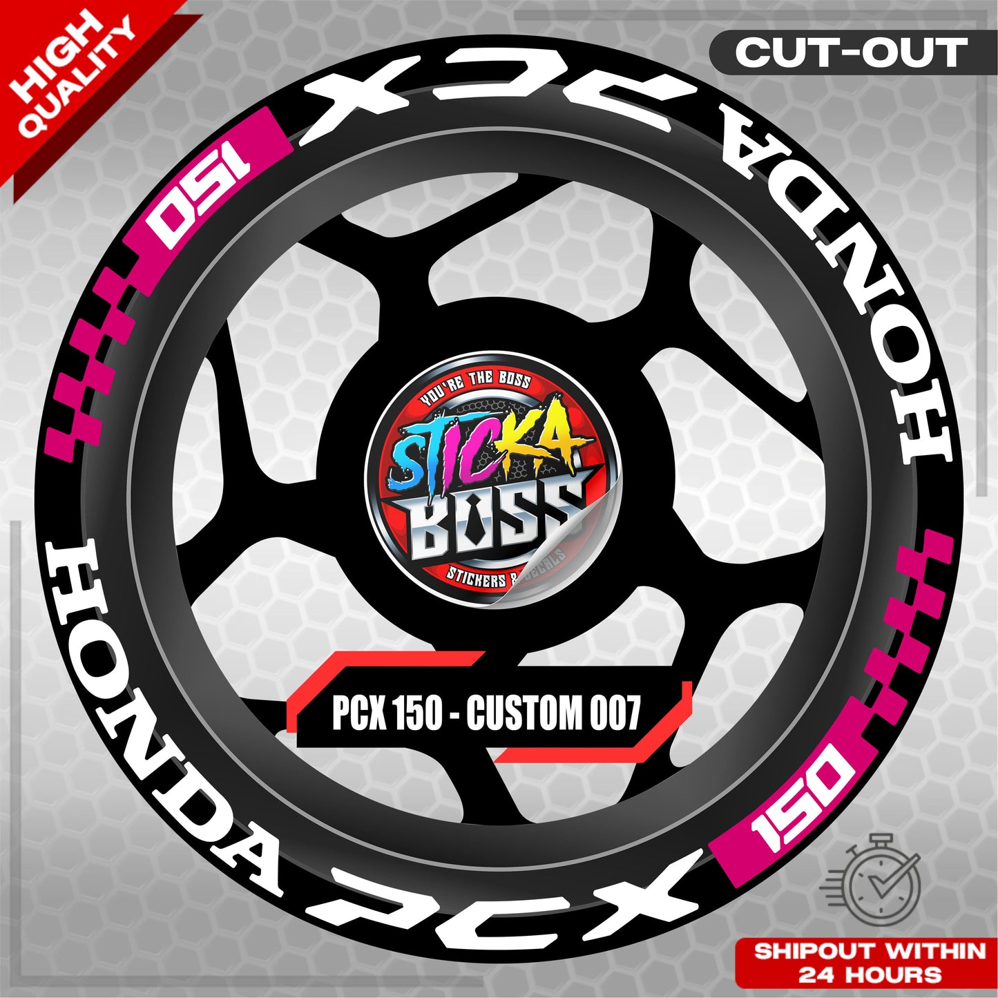 PCX 150 MAG STICKER SET ( 2 MAGS ) - CUSTOM 007 | VINYL WATERPROOF CUT-OUT DECALS