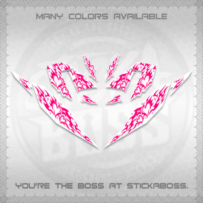 CLICK 125 V4 FOR WHITE DECALS (2026 TRIBAL HEART DESIGN) STICKER KITS BY STICKABOSS