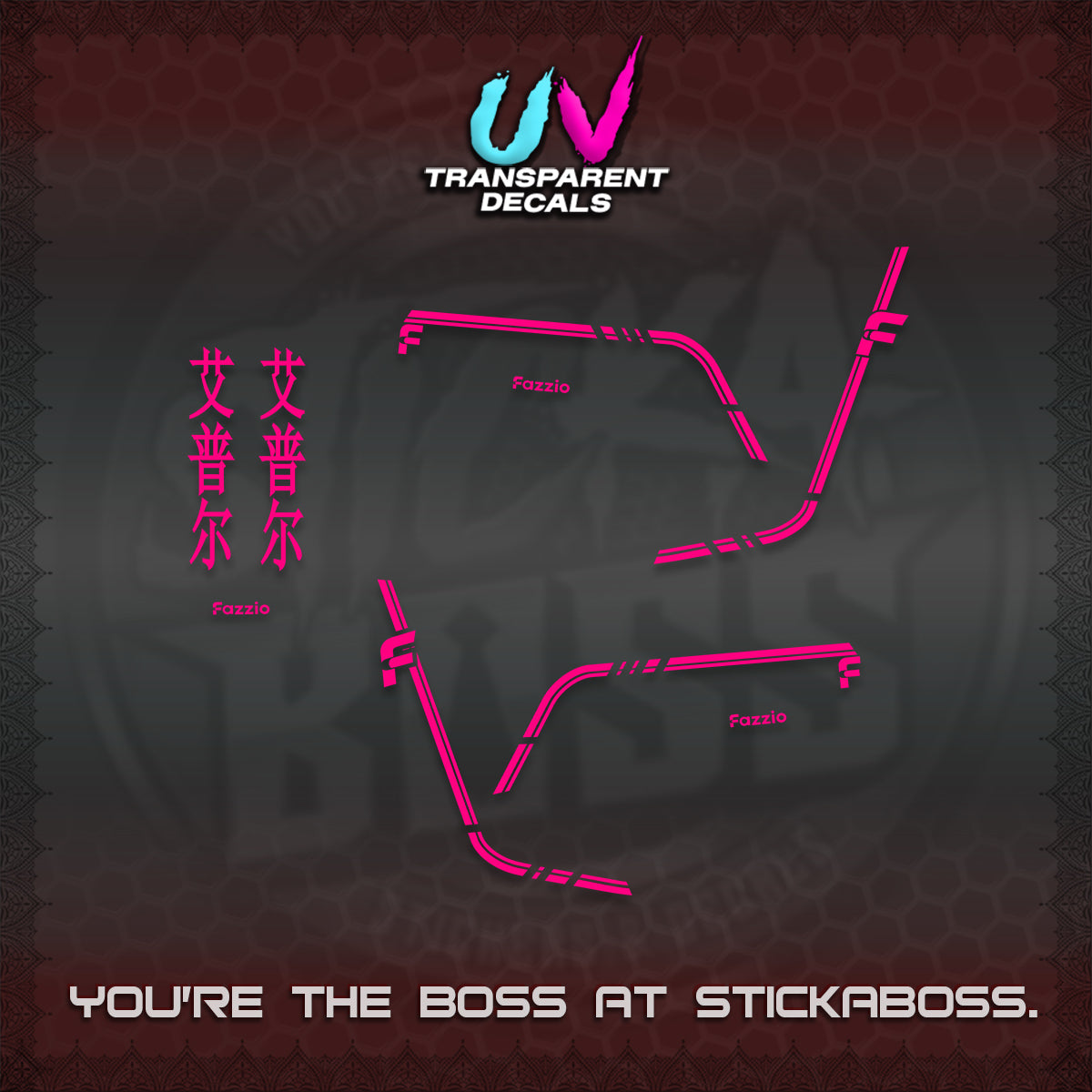 FAZZIO UV TRANSPARENT DECALS (2026 JAPAN LINES) STICKER KITS BY STICKABOSS