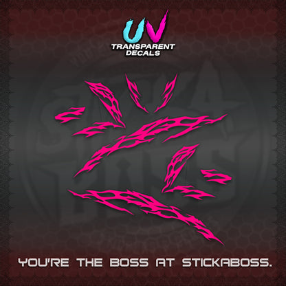 CLICK 125 V3 UV TRANSPARENT DECALS (2026 TRIBAL LIGHTNING DESIGN) STICKER KITS BY STICKABOSS