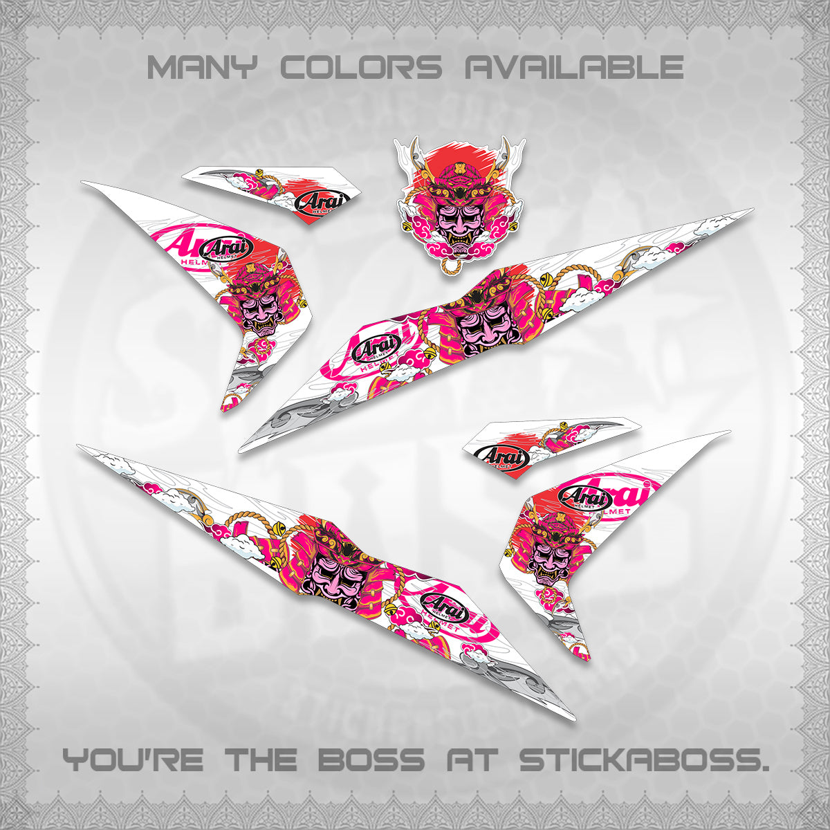 BEAT FI V2 INDO FOR WHITE DECALS (2026 NEW SAMURAI MOTIF) STICKER KITS BY STICKABOSS