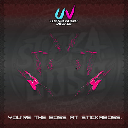 CLICK V2 UV TRANSPARENT DECALS (2026 2F2F SWIRL DESIGN) STICKER KITS BY STICKABOSS
