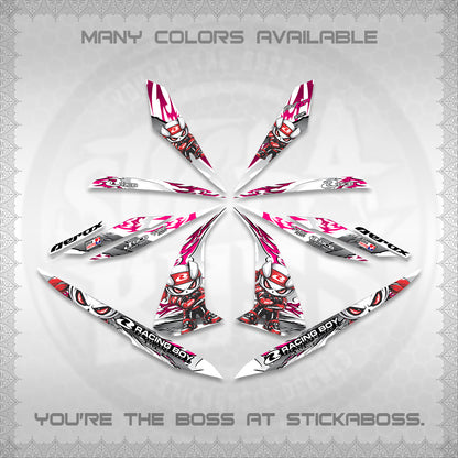 AEROX 155 V1 FOR WHITE DECALS (2026 NEW RCB 2.0 DESIGN) STICKER KITS BY STICKABOSS