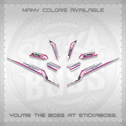 CLICK V3 VARIO STRIPING FOR WHITE DECALS (2026 SPORTS RACE DESIGN) STICKER KITS BY STICKABOSS