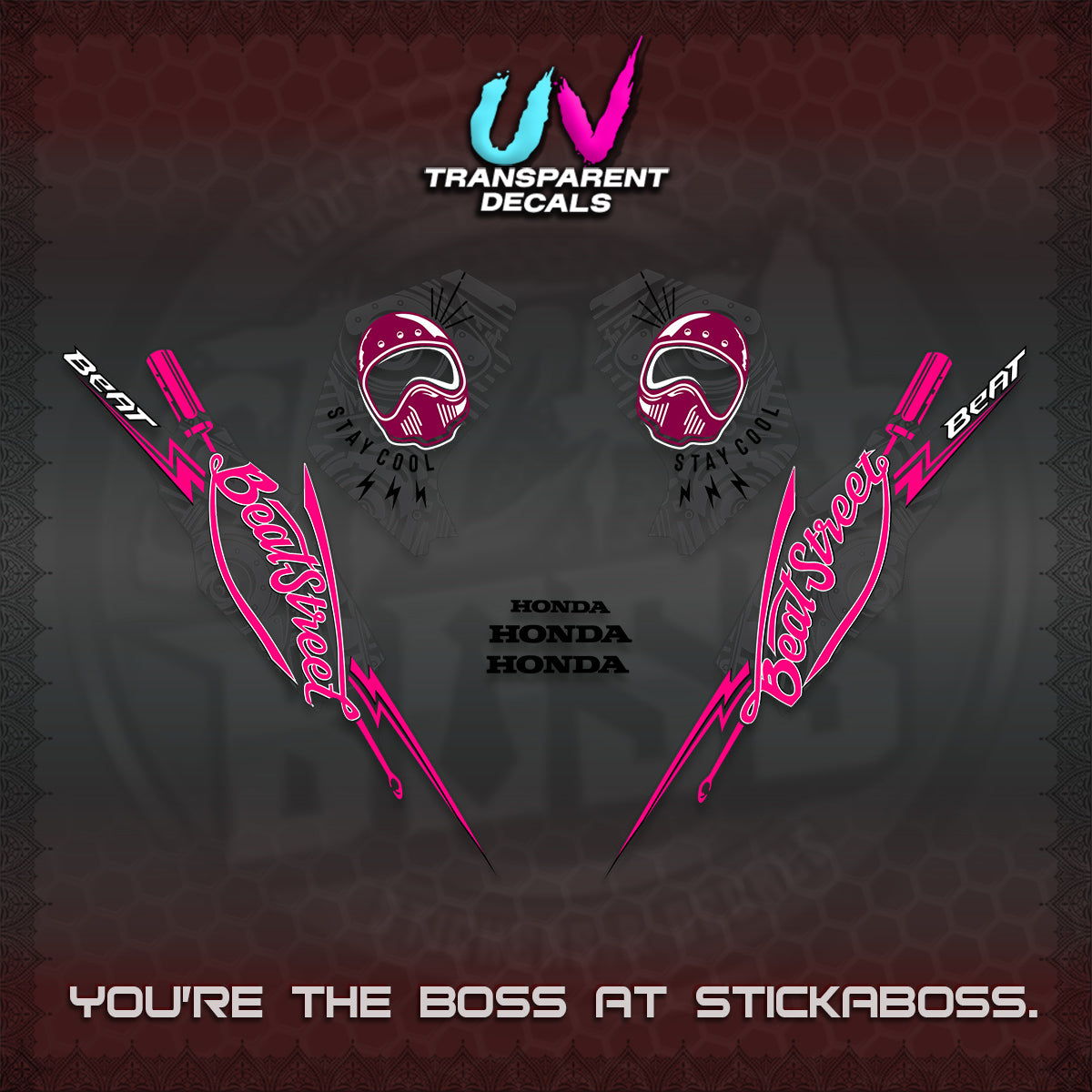 BEAT FI V2 UV TRANSPARENT DECALS (2026 BEATSTREET DESIGN) STICKER KITS BY STICKABOSS