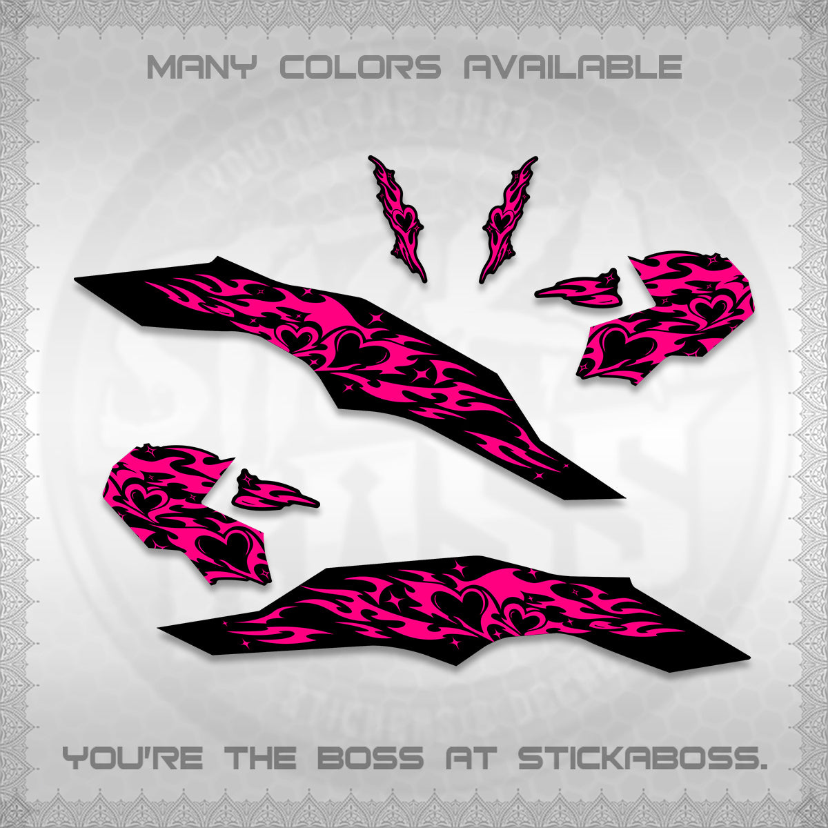 CLICK 125 V3 DECALS (2026 TRIBAL HEART DESIGN) STICKER KITS BY STICKABOSS