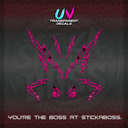 CLICK 125 V2 VARIO UV TRANSPARENT DECALS (2026 TRIBAL LIGHTNING DESIGN) STICKER KITS BY STICKABOSS