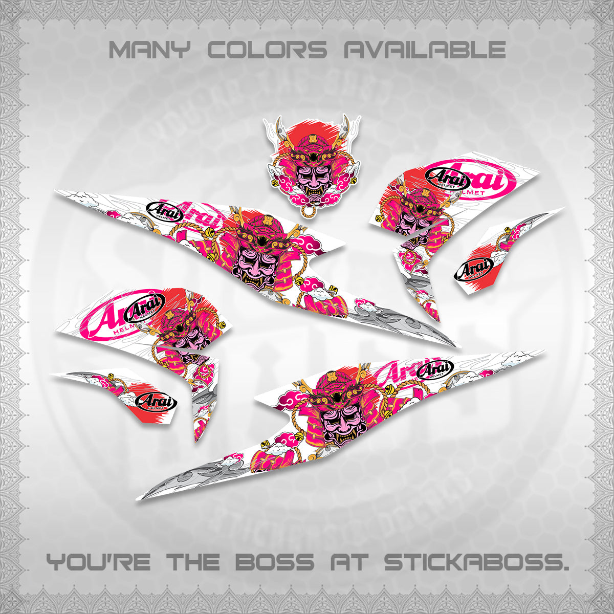 BEAT FI INDO FOR WHITE DECALS (2026 NEW SAMURAI MOTIF) STICKER KITS BY STICKABOSS