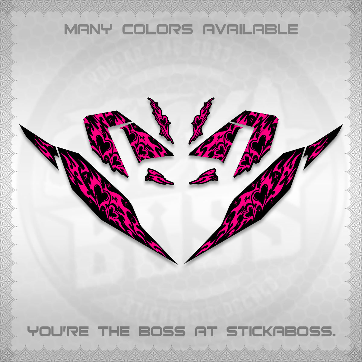 CLICK 125 V4 DECALS (2026 TRIBAL HEART DESIGN) STICKER KITS BY STICKABOSS