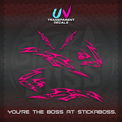 CLICK 125 V3 VARIO UV TRANSPARENT DECALS (2026 T1 LIGHTNING DESIGN) STICKER KITS BY STICKABOSS
