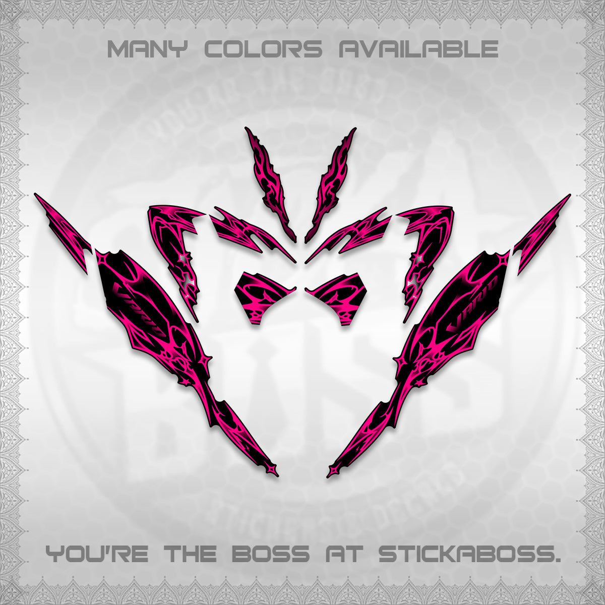 CLICK 125 V4 VARIO DECALS (2026 TRIBAL LIGHTNING DESIGN) STICKER KITS BY STICKABOSS