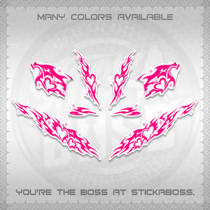 CLICK 125 V2 FOR WHITE DECALS (2026 STRIPING HEART DESIGN) STICKER KITS BY STICKABOSS