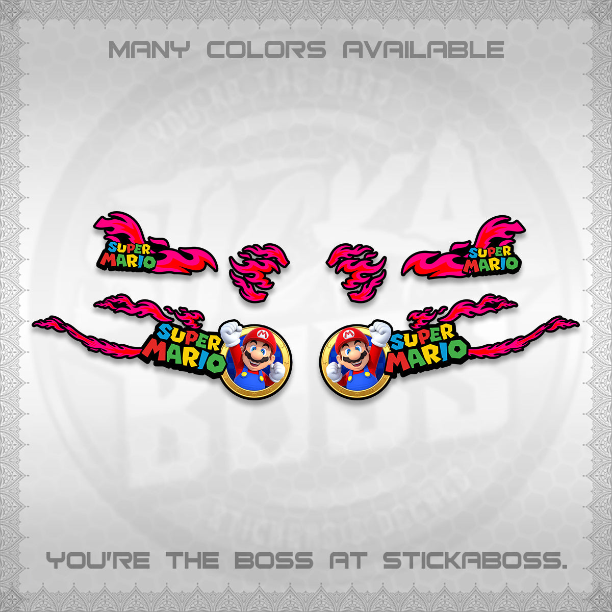 FAZZIO DECALS (FLAMES 02 SUPER-M MOTIF) STICKER KITS BY STICKABOSS