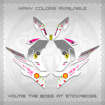AEROX V2 FOR WHITE DECALS (2026 HORSE RACE DESIGN) STICKER DECALS By STICKABOSS