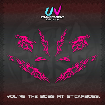 CLICK 125 V2 UV TRANSPARENT DECALS (2026 STRIPING HEART DESIGN) STICKER KITS BY STICKABOSS