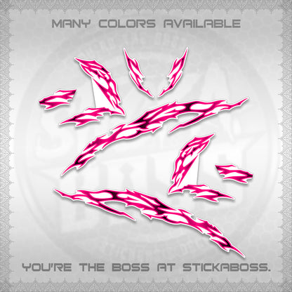CLICK 125 V3 FOR WHITE DECALS (2026 TRIBAL LIGHTNING DESIGN) STICKER KITS BY STICKABOSS
