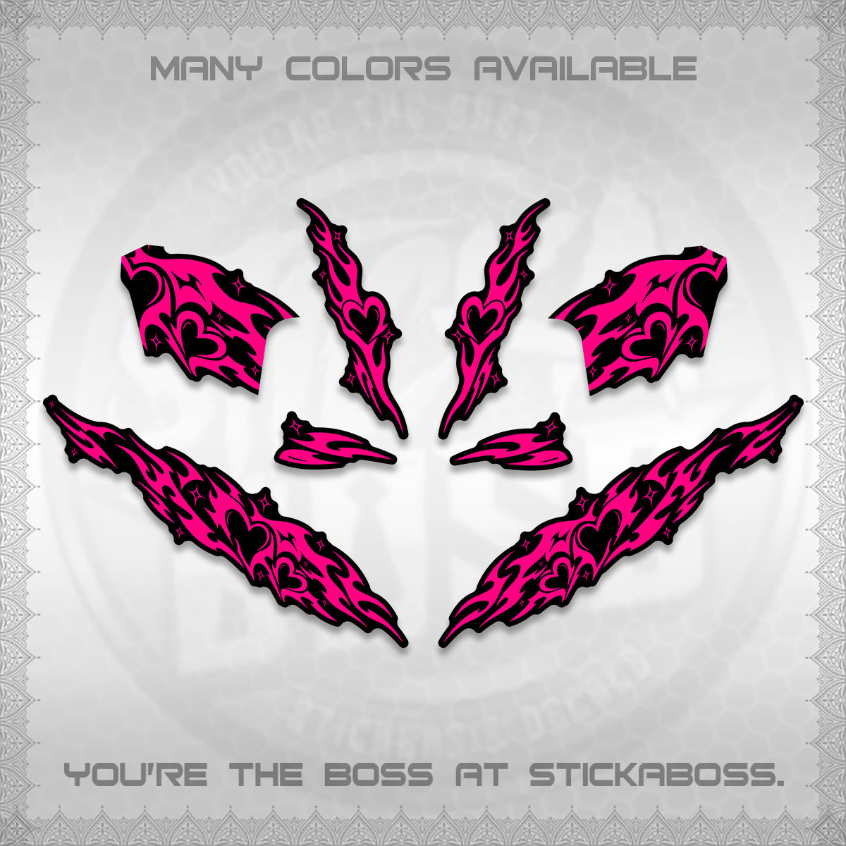 CLICK 125 V2 DECALS (2026 STRIPING HEART DESIGN) STICKER KITS BY STICKABOSS