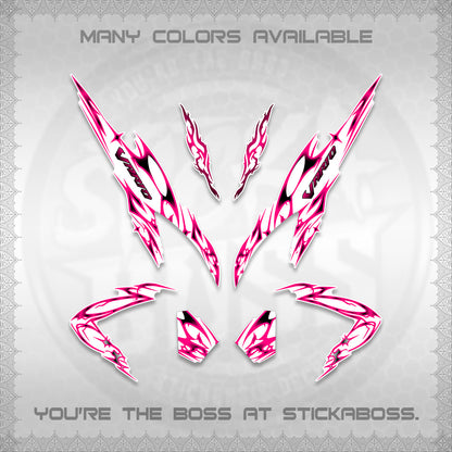 CLICK 125 V2 VARIO FOR WHITE DECALS (2026 TRIBAL LIGHTNING DESIGN) STICKER KITS BY STICKABOSS
