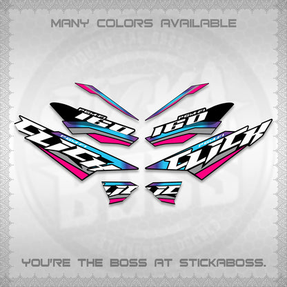 CLICK 160 STRIPING DECALS (SPORTS RACE STRIPES 01) STICKER KITS BY STICKABOSS