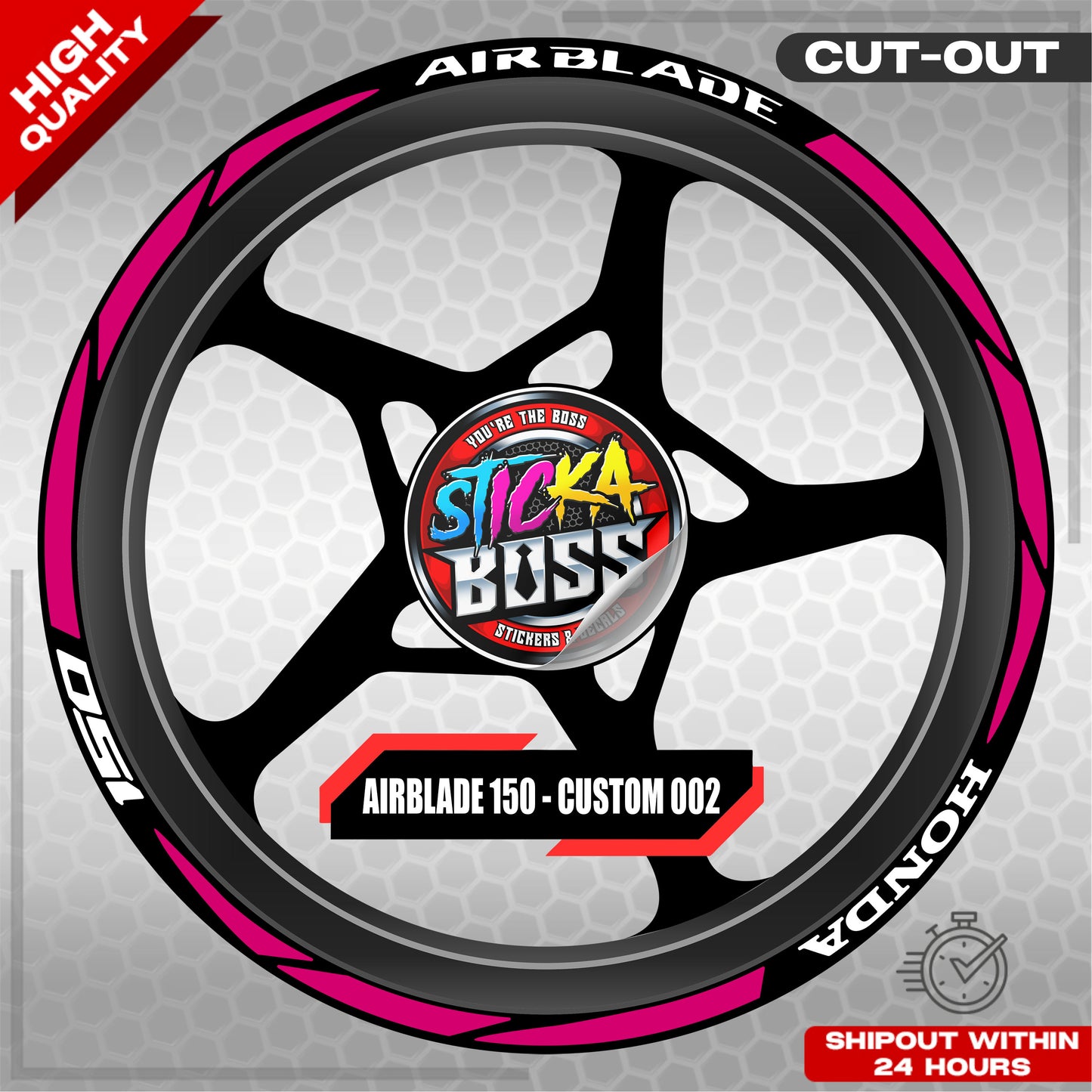 AIRBLADE 150 MAG STICKER SET ( 2 MAGS ) - CUSTOM 002 | VINYL WATERPROOF CUT-OUT DECALS
