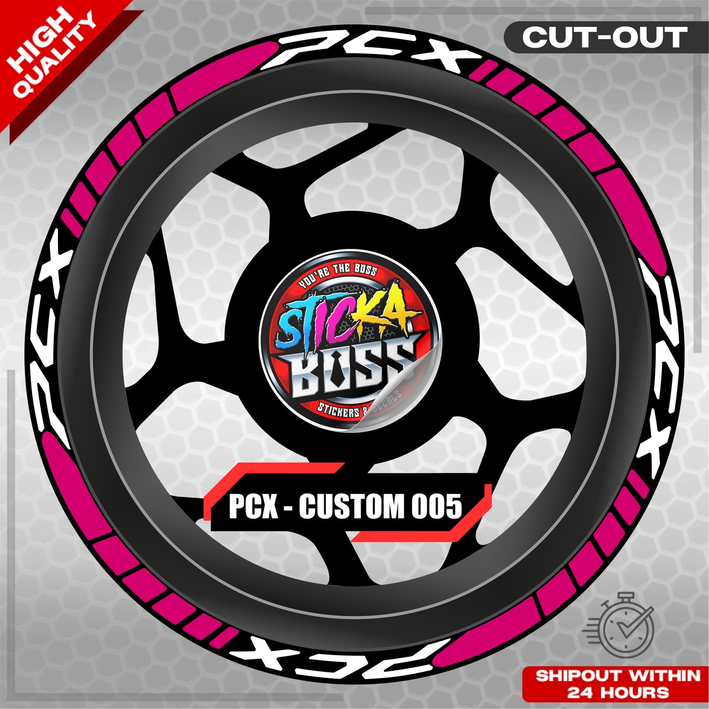 PCX 150 / 160 MAGS STICKER SET  ( 2 MAGS ) - CUSTOM 005 | VINYL WATERPROOF CUT-OUT DECALS