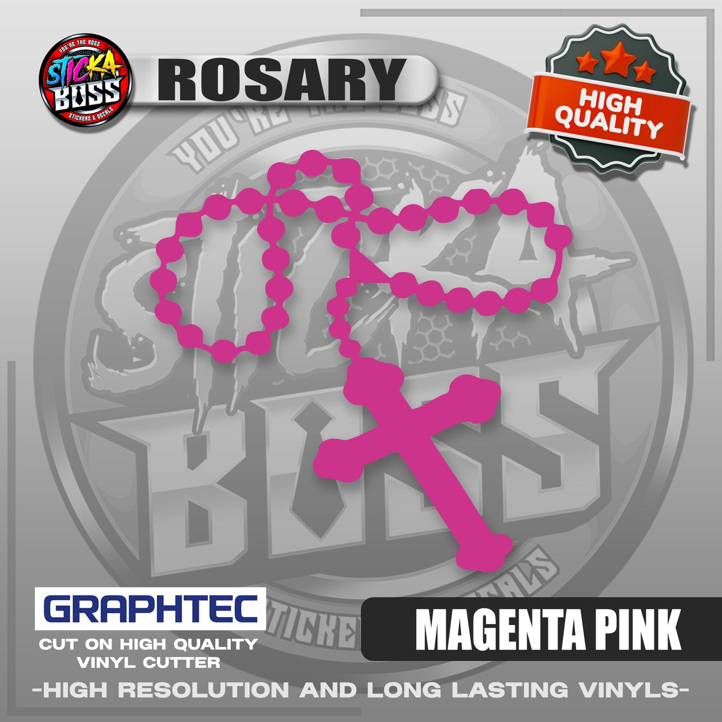 ROSARY | VINYL WATERPROOF CUT-OUT STICKER DECALS【Stickaboss】
