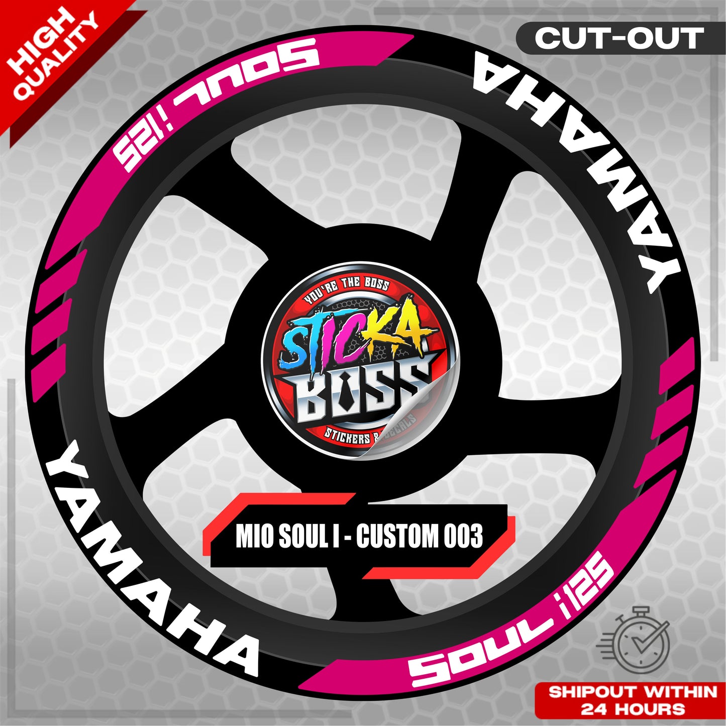 MIO SOUL I 125 MAGS STICKER SET  ( 2 MAGS ) - CUSTOM 003 | VINYL WATERPROOF CUT-OUT DECALS