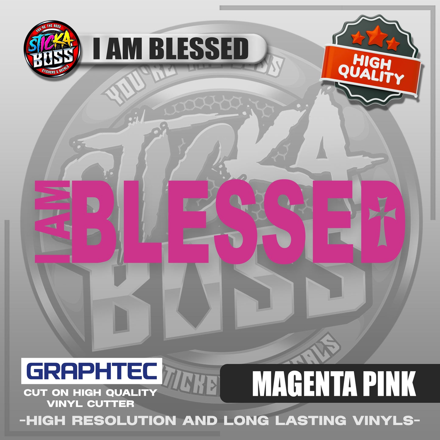 I AM BLESSED | VINYL WATERPROOF CUT-OUT STICKER DECALS【Stickaboss】
