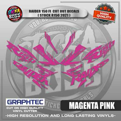 RAIDER 150 FI CUT OUT DECALS ( STOCK R150 2021) | VINYL WATERPROOF CUT-OUT STICKER DECALS