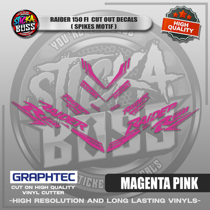 RAIDER 150 FI CUT OUT DECALS ( SPIKES MOTIF ) | VINYL WATERPROOF CUT-OUT STICKER DECALS
