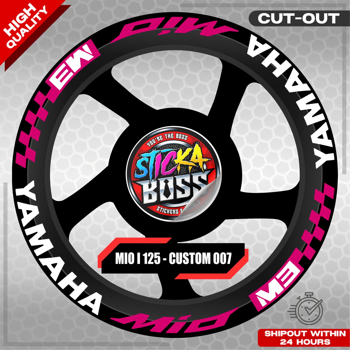 MIO I 125 MAG STICKER SET  ( 2 MAGS ) - CUSTOM 007 | VINYL WATERPROOF CUT-OUT DECALS