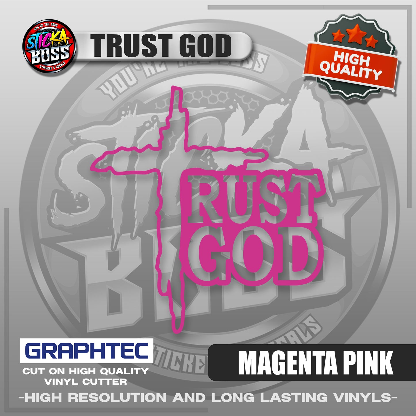 TRUST GOD | VINYL WATERPROOF CUT-OUT STICKER DECALS【Stickaboss】