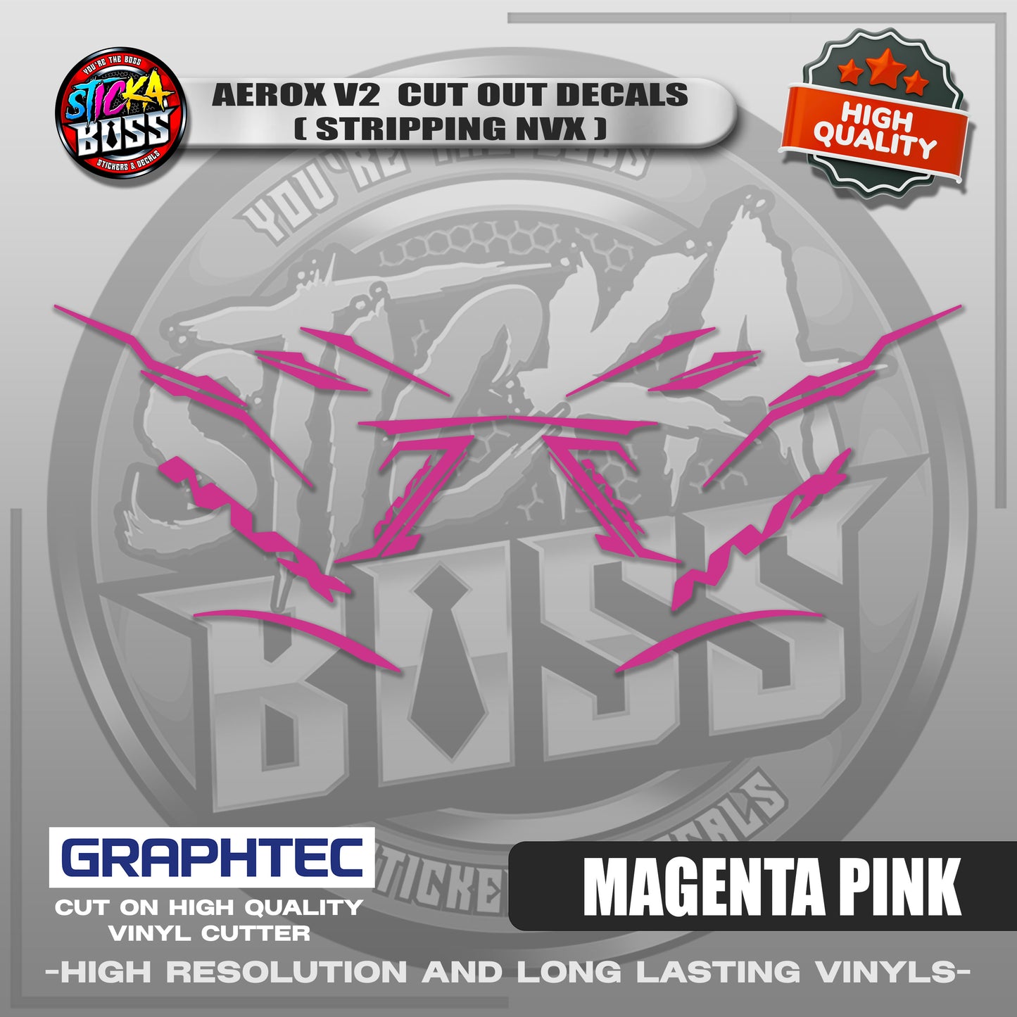 AEROX V2 CUT OUT DECALS ( STRIPPING NVX ) | VINYL WATERPROOF CUT-OUT STICKER DECALS