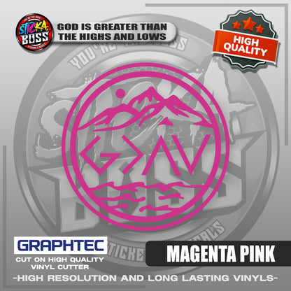 GOD IS GREATER THAN THE HIGHS AND LOWS | VINYL WATERPROOF CUT-OUT STICKER DECALS【Stickaboss】