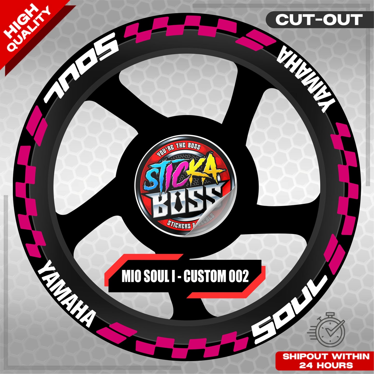 MIO SOUL I 125 MAGS STICKER SET  ( 2 MAGS ) - CUSTOM 002 | VINYL WATERPROOF CUT-OUT DECALS