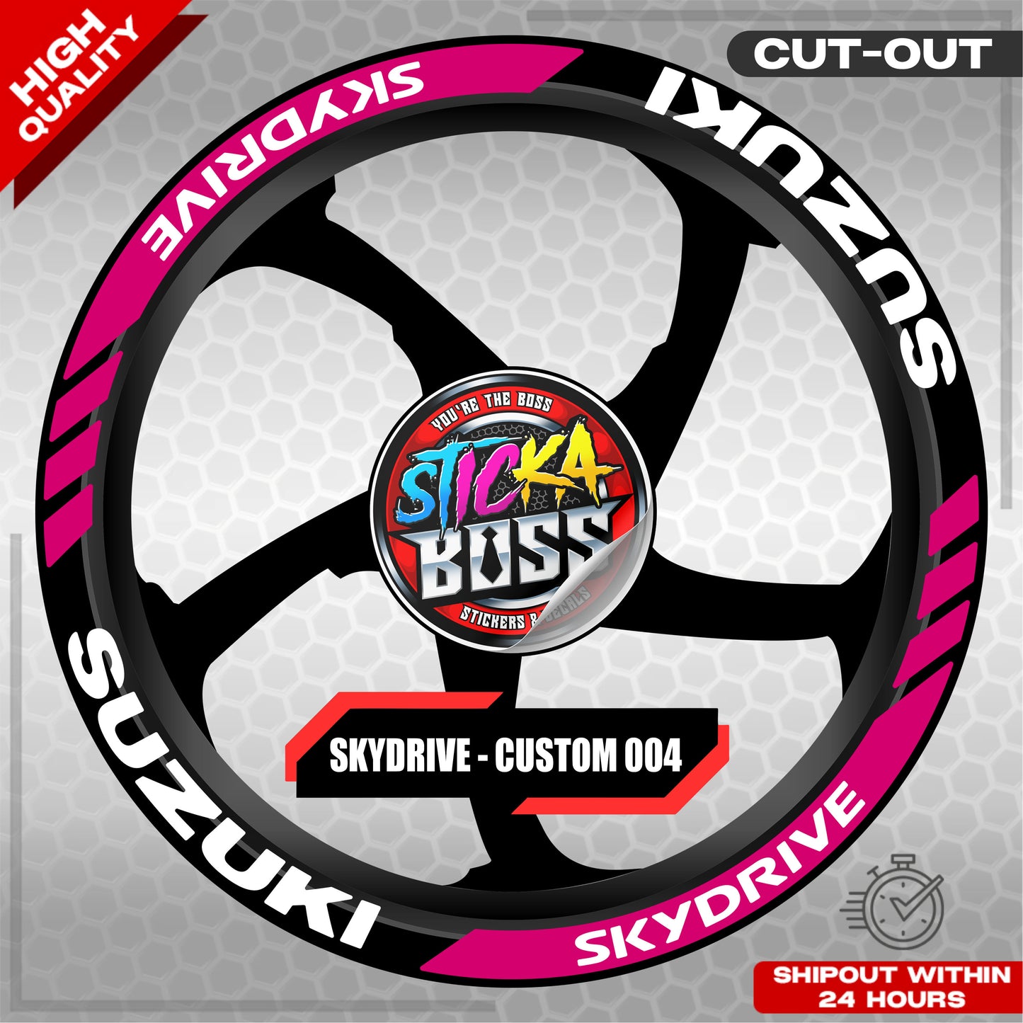 SKYDRIVE MAG STICKER SET  ( 2 MAGS ) - CUSTOM 004 | VINYL WATERPROOF CUT-OUT DECALS