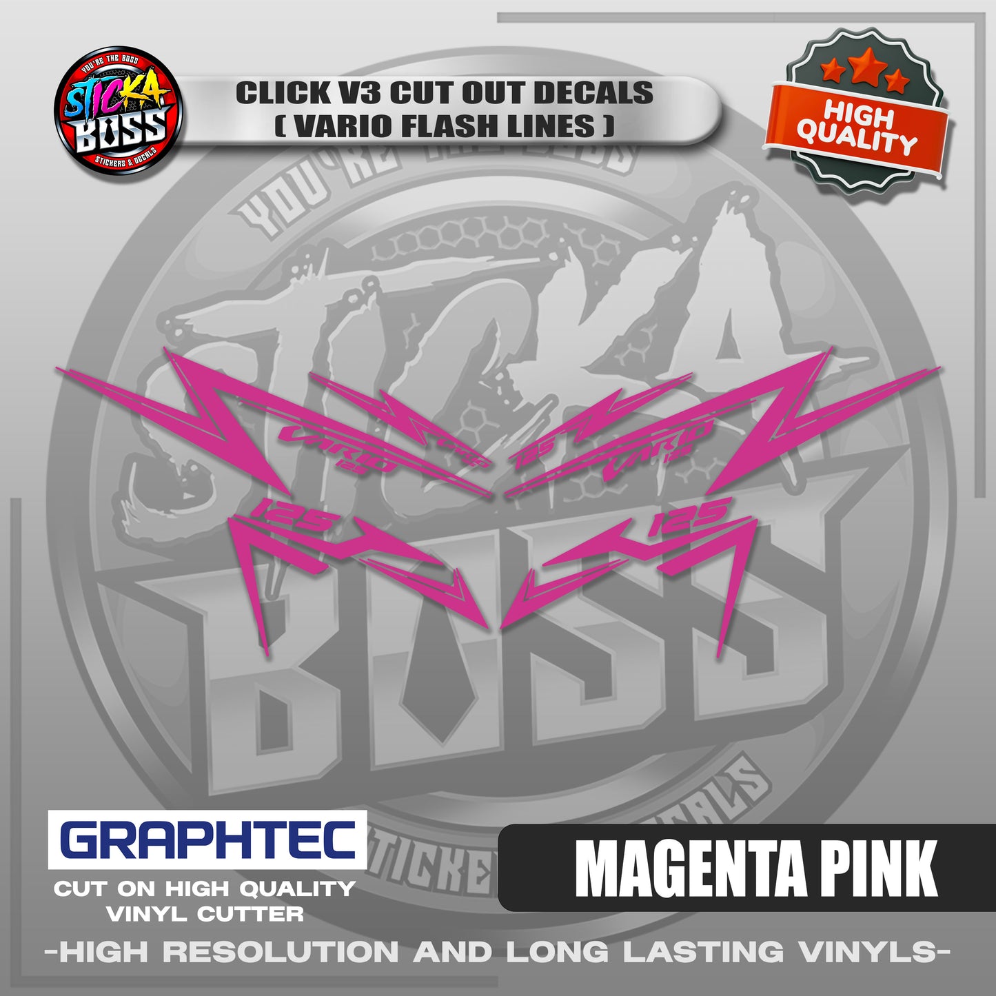 CLICK V3 CUT OUT DECALS ( VARIO FLASH LINES ) | VINYL WATERPROOF CUT-OUT STICKER DECALS