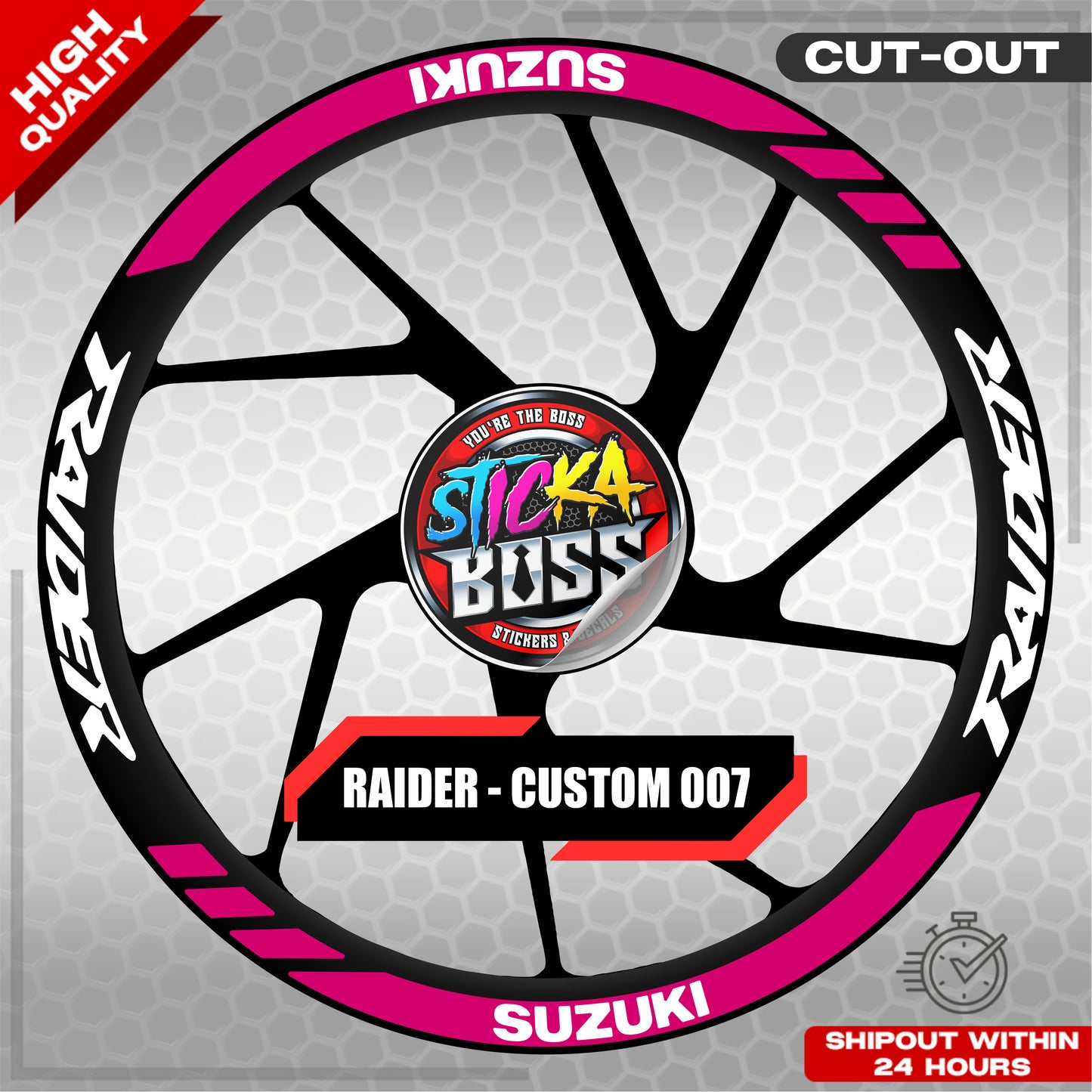 RAIDER R150 MAGS STICKER SET ( 2 MAGS ) - CUSTOM 007 | VINYL WATERPROOF CUT-OUT DECALS