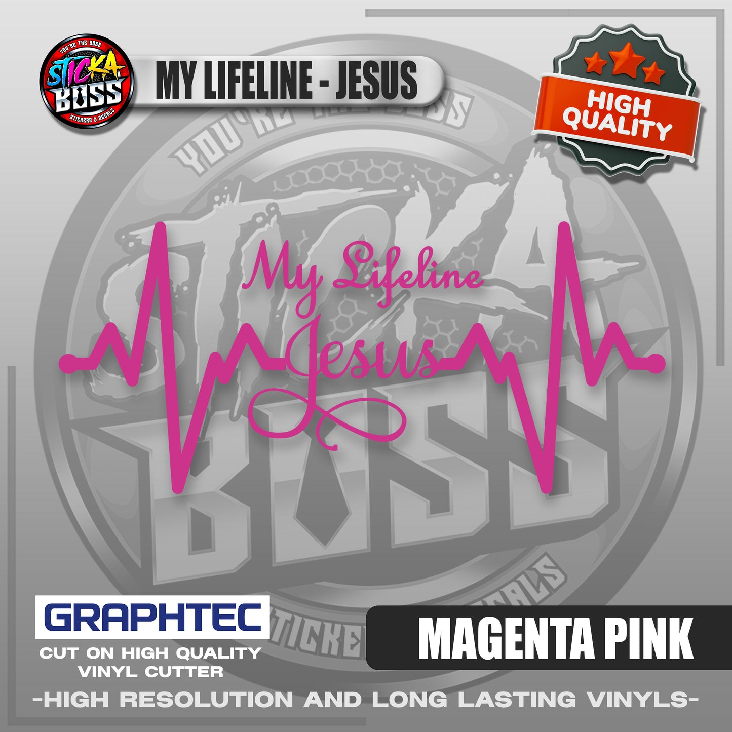 MY LIFELINE - JESUS | VINYL WATERPROOF CUT-OUT STICKER DECALS【Stickaboss】